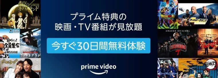 Amazonプライム30日間無料案内
